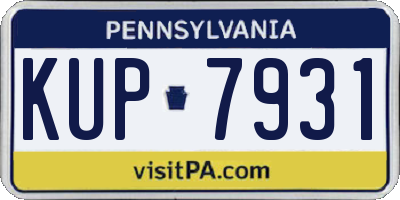 PA license plate KUP7931