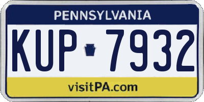 PA license plate KUP7932
