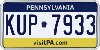 PA license plate KUP7933