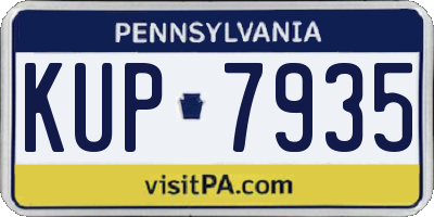 PA license plate KUP7935