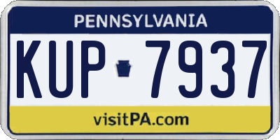 PA license plate KUP7937
