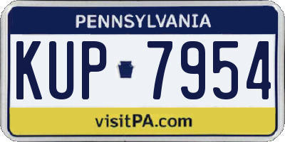 PA license plate KUP7954