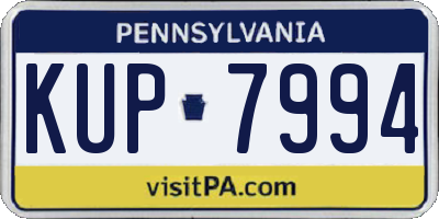 PA license plate KUP7994