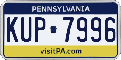 PA license plate KUP7996
