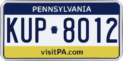 PA license plate KUP8012