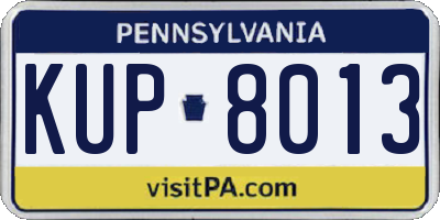 PA license plate KUP8013