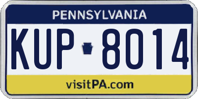 PA license plate KUP8014
