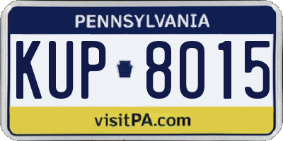 PA license plate KUP8015