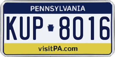 PA license plate KUP8016