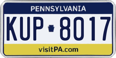 PA license plate KUP8017