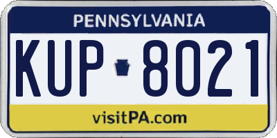 PA license plate KUP8021