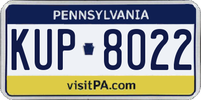 PA license plate KUP8022