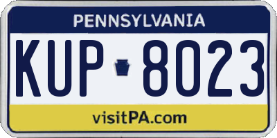 PA license plate KUP8023