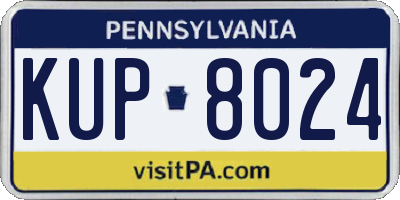 PA license plate KUP8024