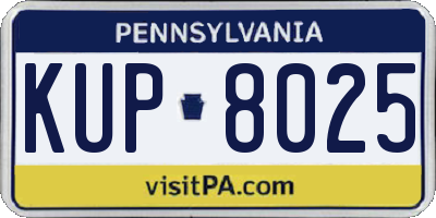 PA license plate KUP8025