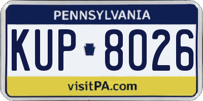 PA license plate KUP8026