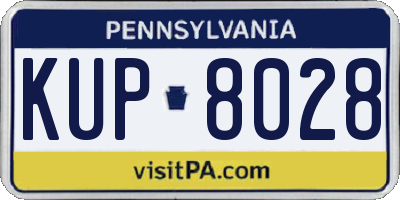 PA license plate KUP8028