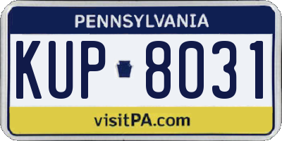 PA license plate KUP8031