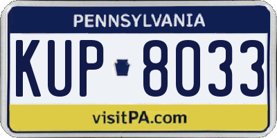 PA license plate KUP8033