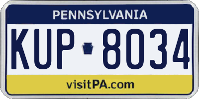 PA license plate KUP8034