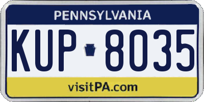 PA license plate KUP8035