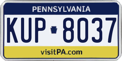 PA license plate KUP8037