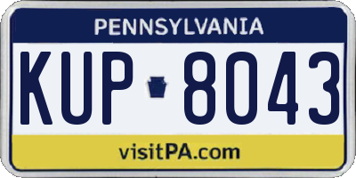 PA license plate KUP8043