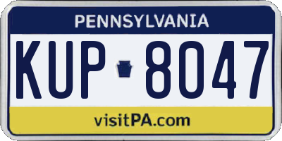 PA license plate KUP8047