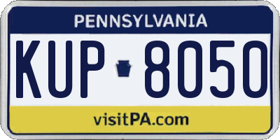 PA license plate KUP8050