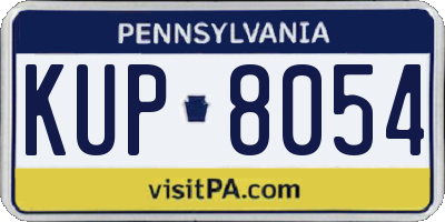 PA license plate KUP8054