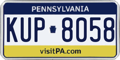 PA license plate KUP8058