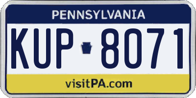 PA license plate KUP8071
