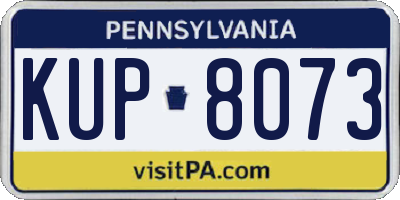 PA license plate KUP8073