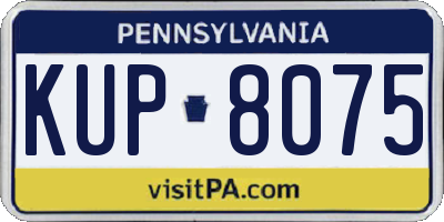 PA license plate KUP8075