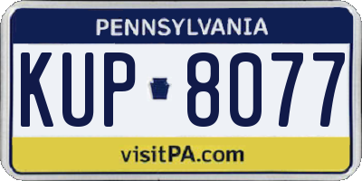 PA license plate KUP8077