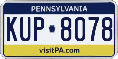 PA license plate KUP8078