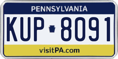 PA license plate KUP8091