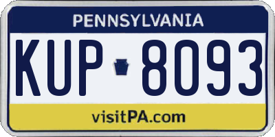 PA license plate KUP8093