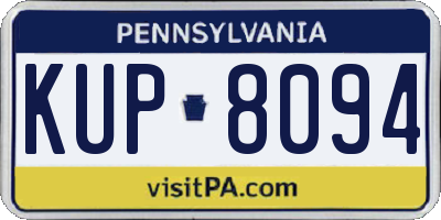 PA license plate KUP8094