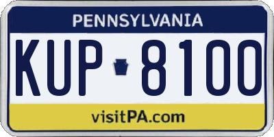 PA license plate KUP8100
