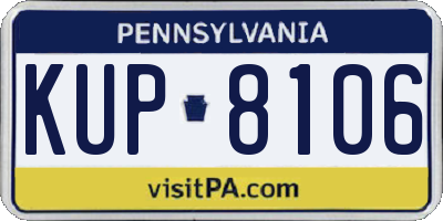 PA license plate KUP8106