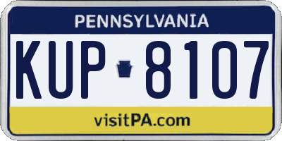 PA license plate KUP8107