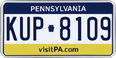 PA license plate KUP8109