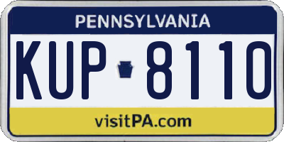 PA license plate KUP8110
