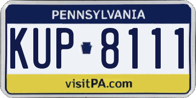 PA license plate KUP8111
