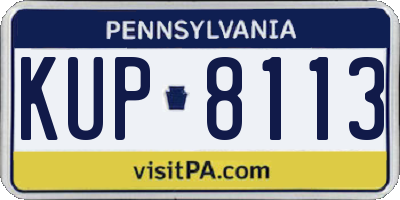 PA license plate KUP8113