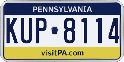 PA license plate KUP8114