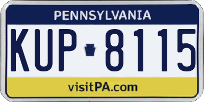 PA license plate KUP8115
