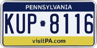PA license plate KUP8116
