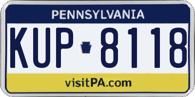 PA license plate KUP8118